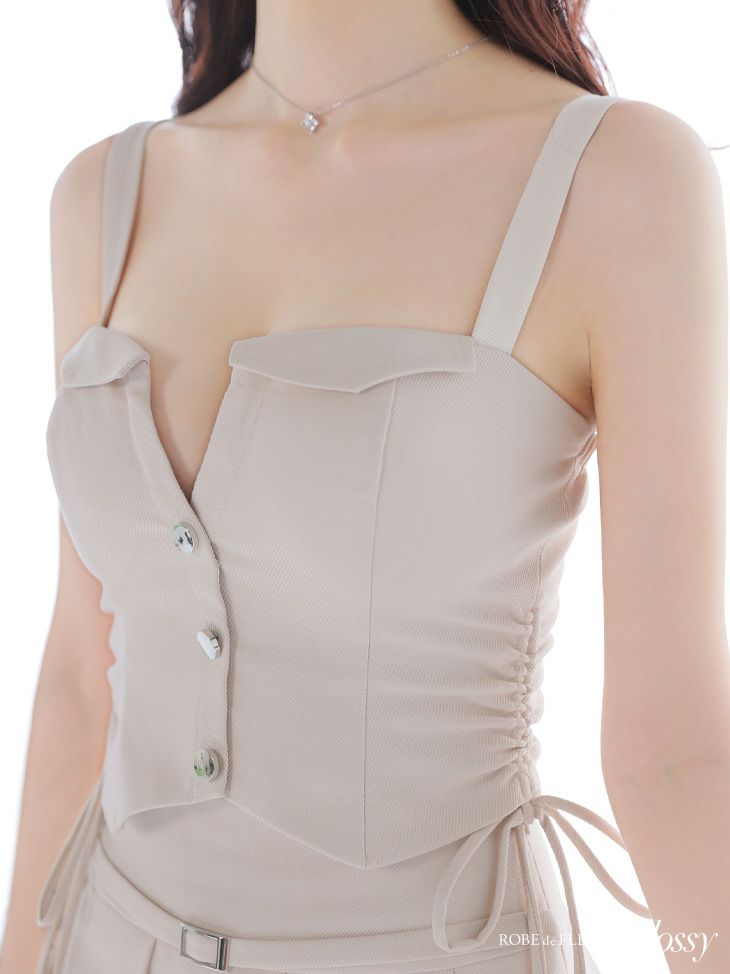 Glossy ローブドフルールグロッシー 【XSサイズあり】サイドドロストプリーツフレアミニキャバドレス gl4112-c