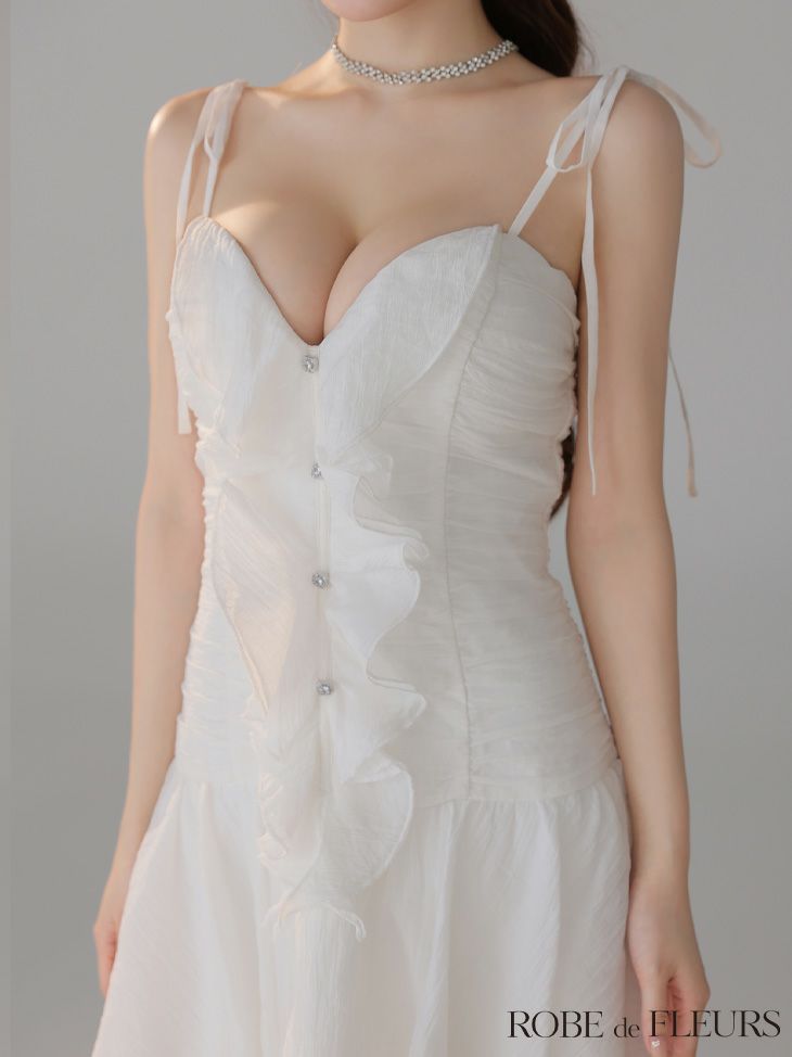 ROBE de FLEURS ローブドフルール 【XSサイズあり】サテンフロントシフォンフレアミニキャバドレス fm4326-c