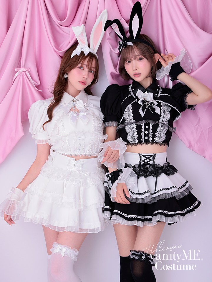 【9点セット】 vanityME. × Malymoon シャンデリアレースバニー ホワイト mlcs25037-1