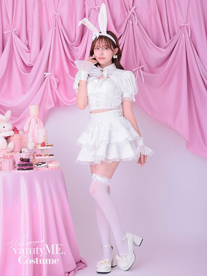 【9点セット】 vanityME. × Malymoon シャンデリアレースバニー ホワイト mlcs25037-1