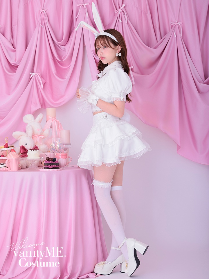 【9点セット】 vanityME. × Malymoon シャンデリアレースバニー ホワイト mlcs25037-1