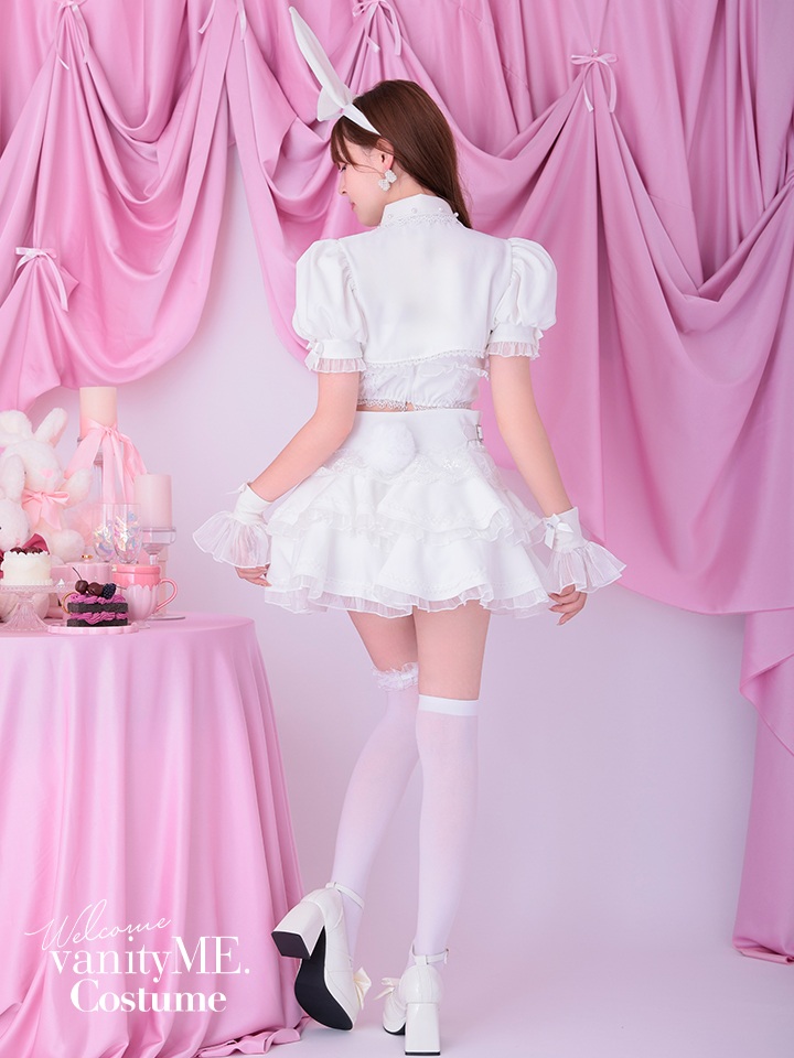 【9点セット】 vanityME. × Malymoon シャンデリアレースバニー ホワイト mlcs25037-1