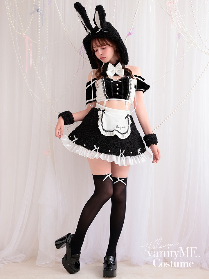 【8点セット】 vanityME. × Malymoon ふわふわホイップバニーメイド ブラック mlcs25041-1