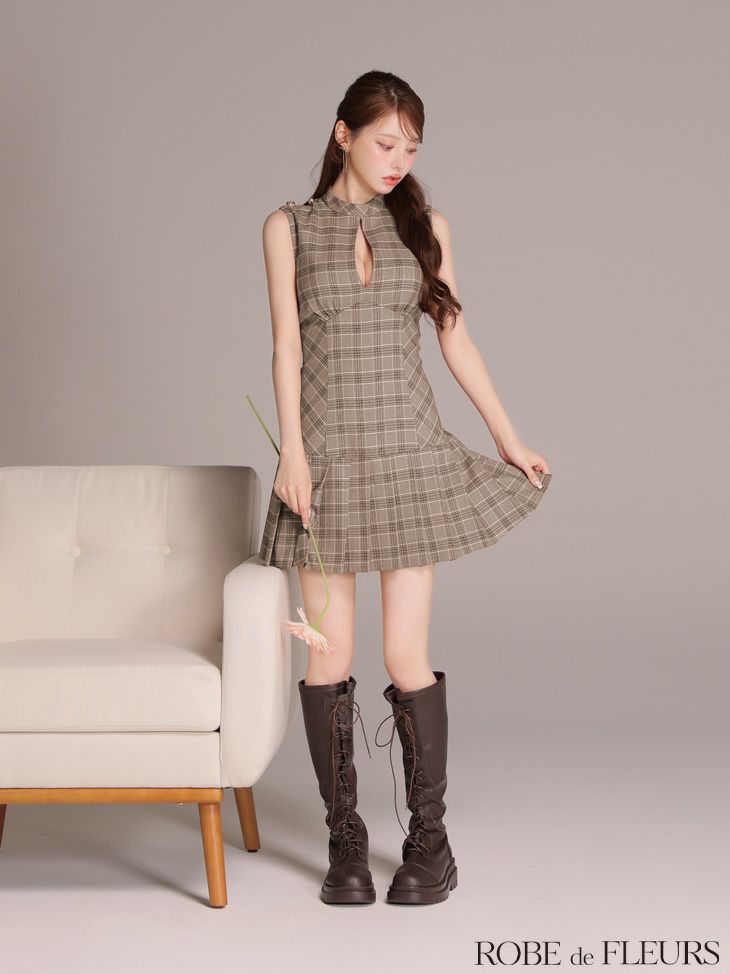 ROBE de FLEURS ローブドフルール 【XSサイズあり】クラシカルチェック