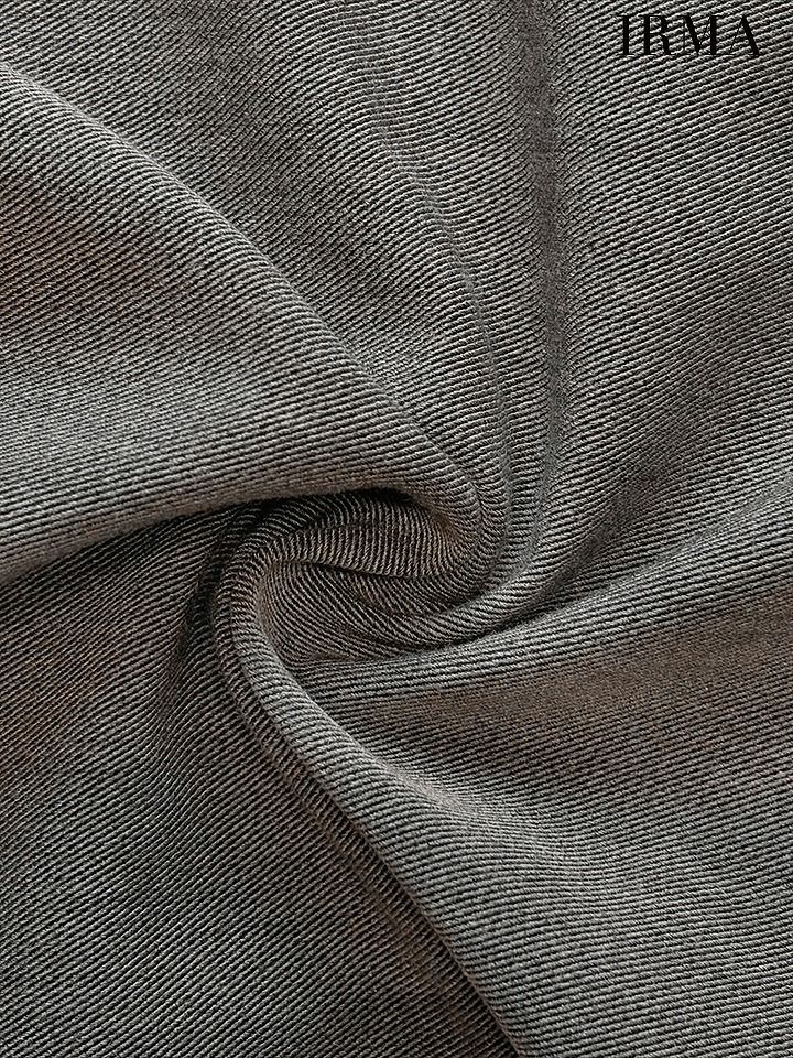 IRMA イルマ ストライプ/マニッシュ/フロントジップ/ベルトデザイン/台形スカート/タイトミニドレス ir55099