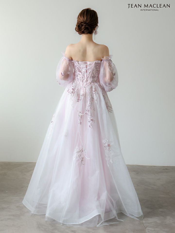 JEAN MACLEAN ジャンマクレーン スパンコール/花柄刺繍/オフショル/姫/ロングドレス 【袖取り外し可能】 ja51955