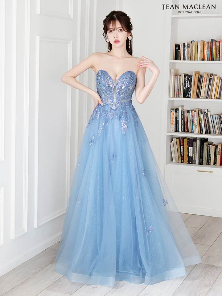 JEAN MACLEAN ジャンマクレーン バレエコアスリーブ/スパンコール刺繍/オフショル/姫/ロングドレス 【袖取り外し可能】 ja41691