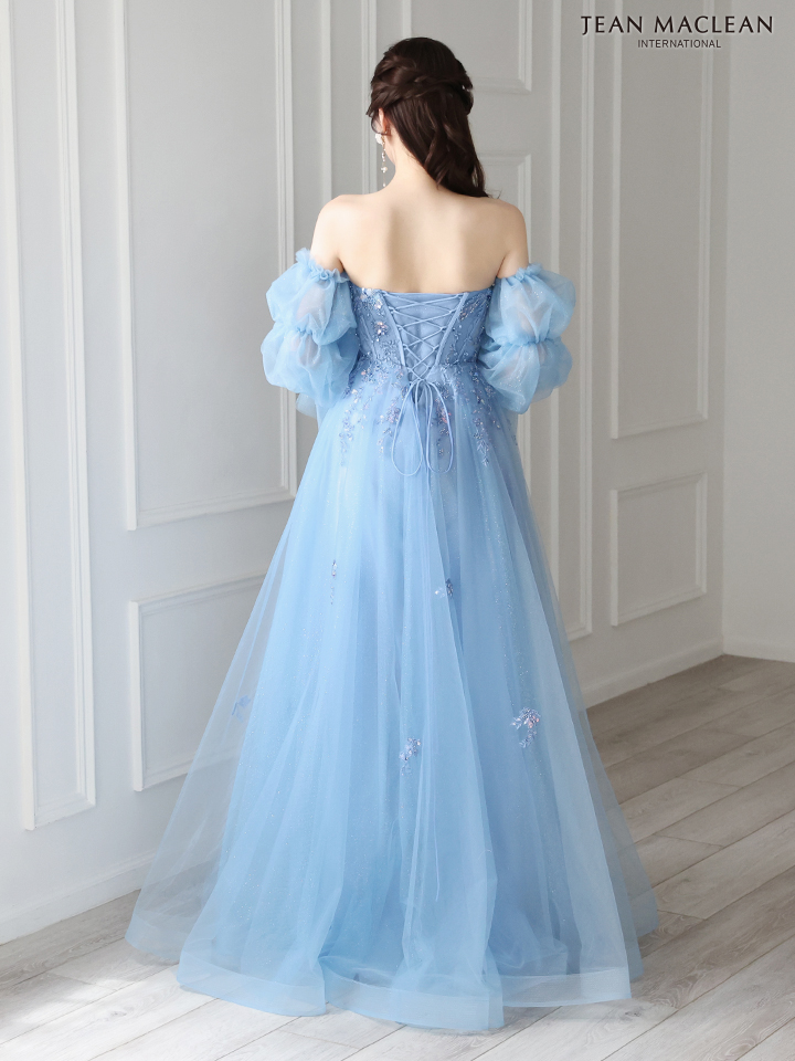 JEAN MACLEAN ジャンマクレーン バレエコアスリーブ/スパンコール刺繍/オフショル/姫/ロングドレス 【袖取り外し可能】 ja41691