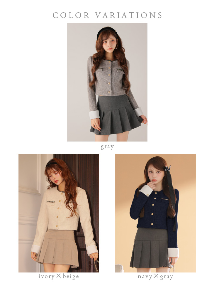 DEA. ディア バイ ローブドフルール 【XSサイズあり】ツイードクラシカルボタンプリーツミニキャバドレス de4605-c