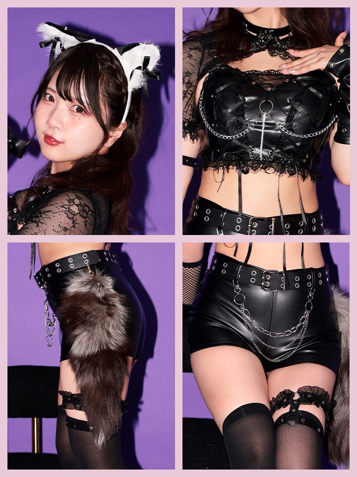 【14点セット】 vanityME. × Malymoon フェティッシュレザーウルフ ブラック[とみこちゃん着用] mlcs25046-1a-tm