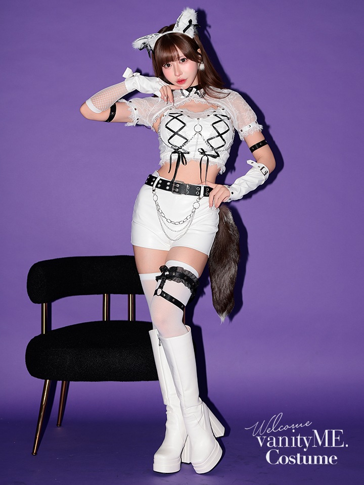 【14点セット】 vanityME. × Malymoon フェティッシュレザーウルフ ホワイト[白田まいちゃん着用] mlcs25046-2a-sm