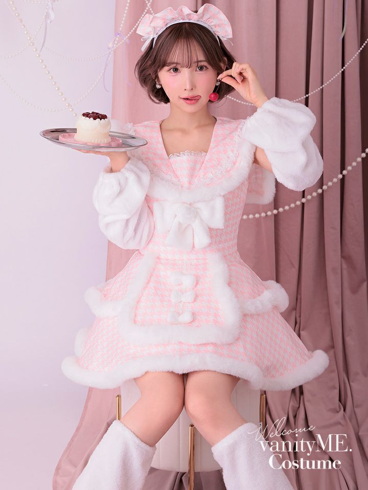 【4点セット】vanityME. × MIYANISHIYAMA いたずらうさぎのギンガムチェックドレス ピンク[ソンアミちゃん着用] vcsbn-250219-1-sn