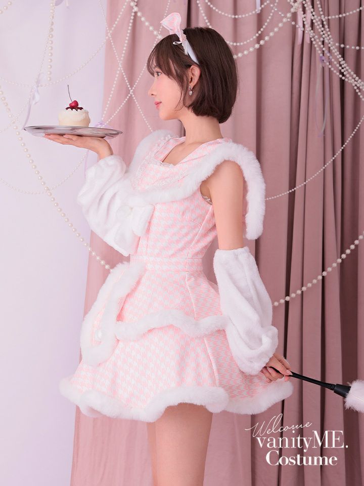 【4点セット】vanityME. × MIYANISHIYAMA いたずらうさぎのギンガムチェックドレス ピンク[ソンアミちゃん着用] vcsbn-250219-1-sn