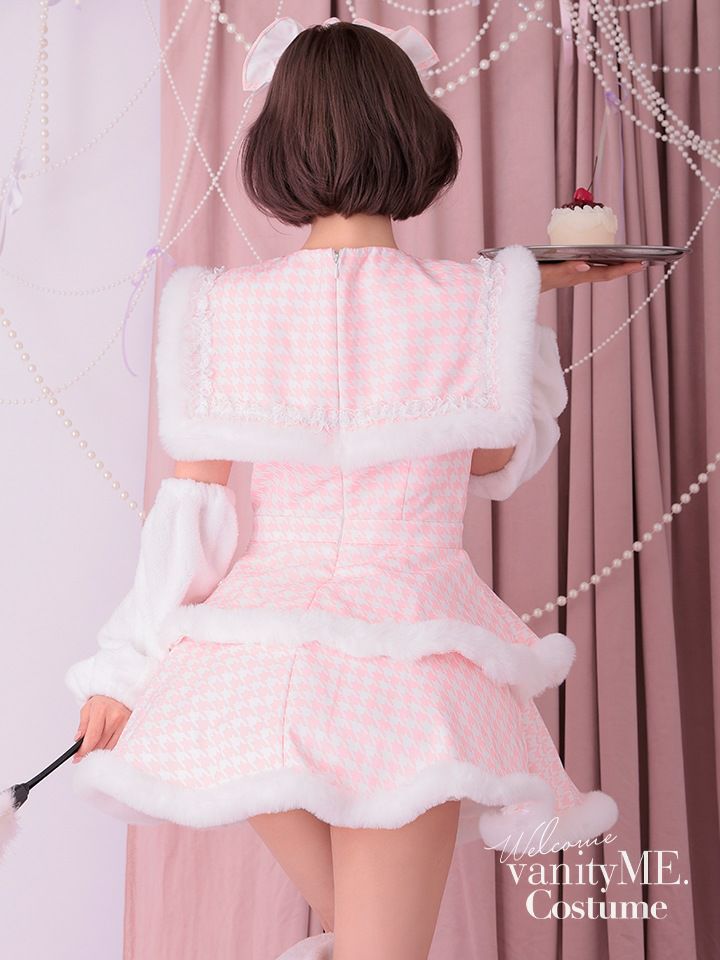 【4点セット】vanityME. × MIYANISHIYAMA いたずらうさぎのギンガムチェックドレス ピンク[ソンアミちゃん着用] vcsbn-250219-1-sn