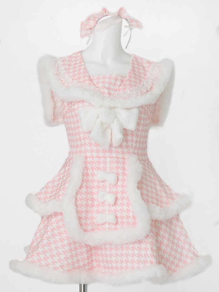 【4点セット】vanityME. × MIYANISHIYAMA いたずらうさぎのギンガムチェックドレス ピンク[ソンアミちゃん着用] vcsbn-250219-1-sn