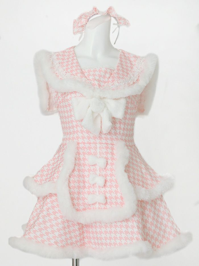 【4点セット】vanityME. × MIYANISHIYAMA いたずらうさぎのギンガムチェックドレス ピンク[ソンアミちゃん着用] vcsbn-250219-1-sn