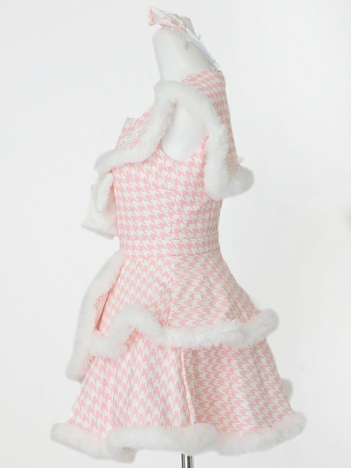 【4点セット】vanityME. × MIYANISHIYAMA いたずらうさぎのギンガムチェックドレス ピンク[ソンアミちゃん着用] vcsbn-250219-1-sn