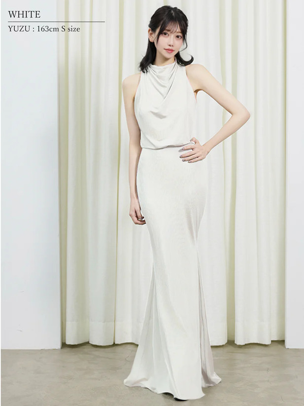 AngelR エンジェルアール バックオープンデザインホルターネックウエストマークタイトロングドレス ar25226-ks