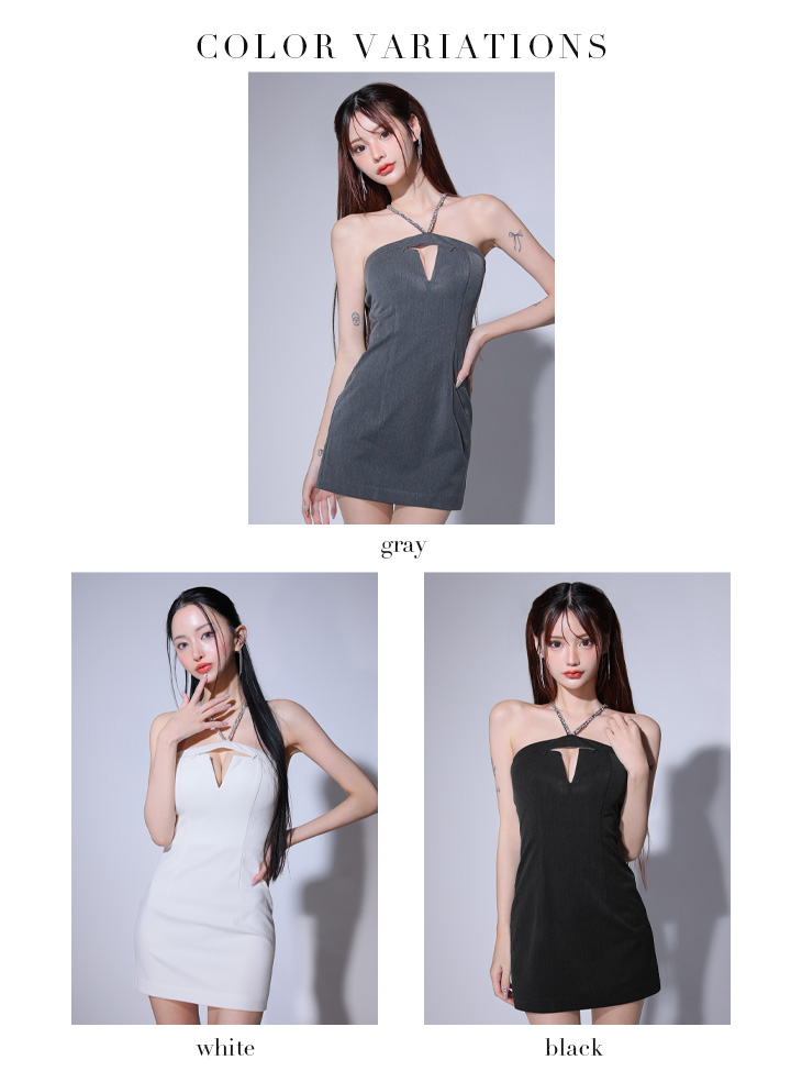 Glossy ローブドフルールグロッシー 【XSサイズあり】バックリボンバストスリットシンプルタイトミニキャバドレス gl3796