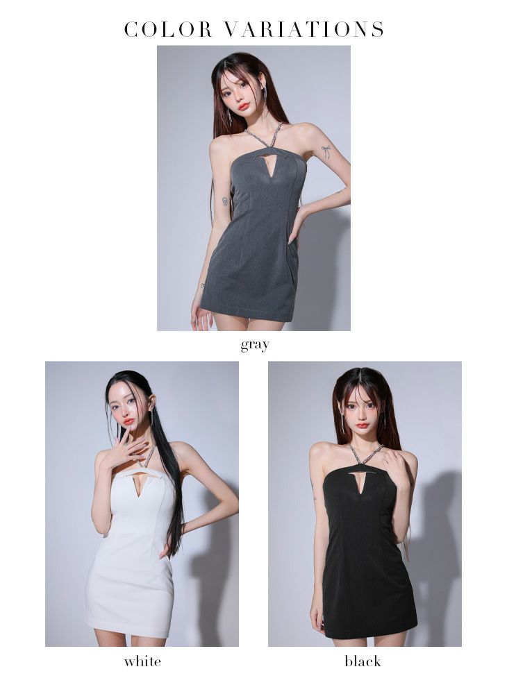 Glossy ローブドフルールグロッシー 【XSサイズあり】バックリボンバストスリットシンプルタイトミニキャバドレス gl3796