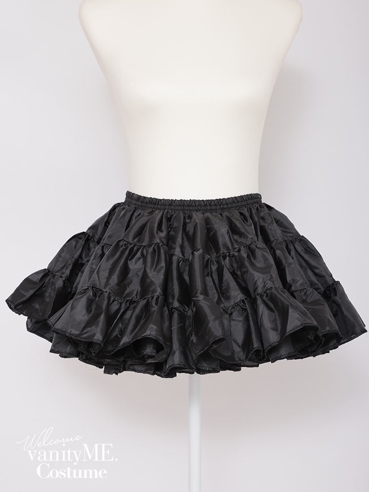 ボリュームフリル インナーパニエ チュチュスカート ブラック・ホワイト vpn-25067