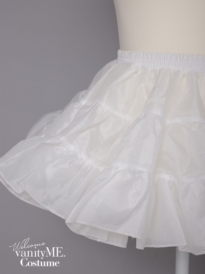 ボリュームフリル インナーパニエ チュチュスカート ブラック・ホワイト vpn-25067