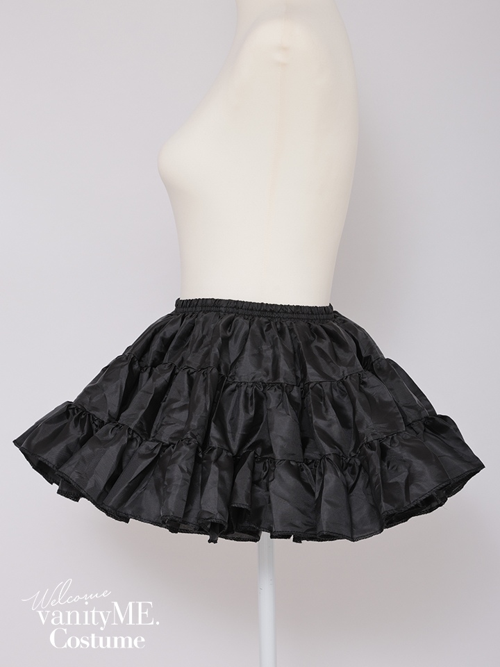 ボリュームフリル インナーパニエ チュチュスカート ブラック・ホワイト vpn-25067