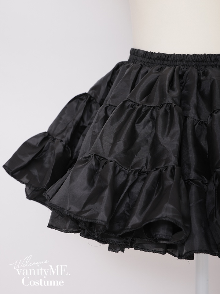 ボリュームフリル インナーパニエ チュチュスカート ブラック・ホワイト vpn-25067