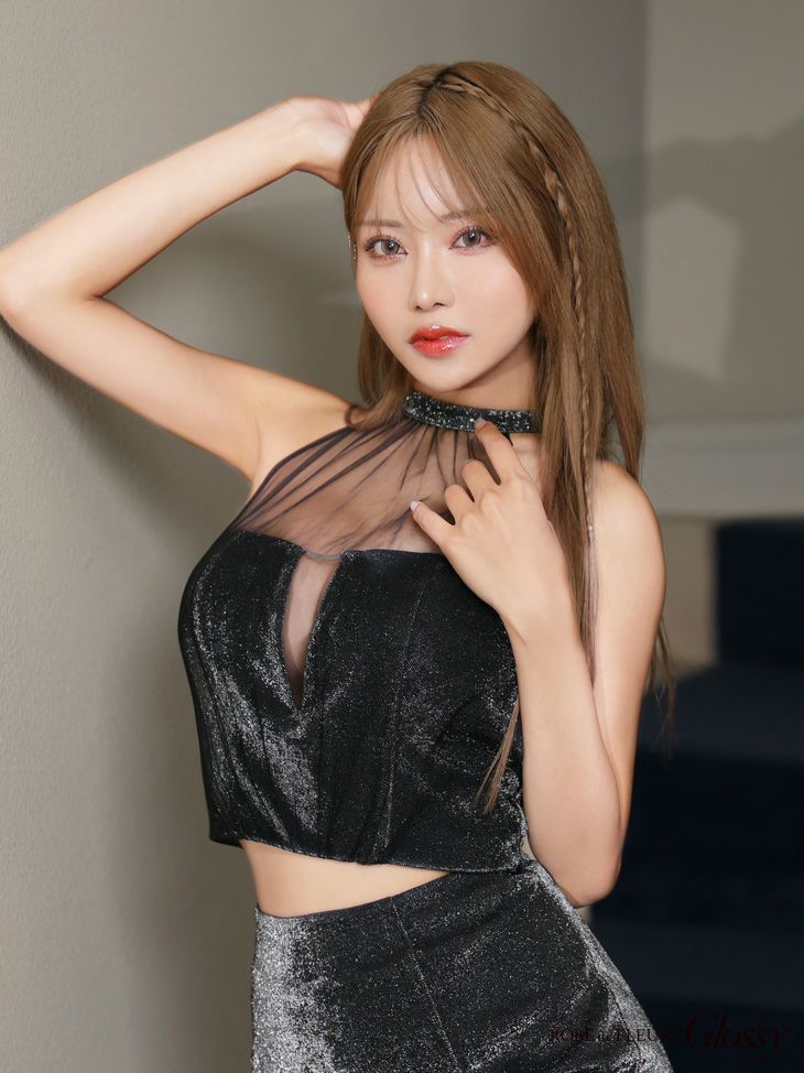 DEA. ディア バイ ローブドフルール 【Lサイズあり】花柄サテンショルダーリボンフレアロングキャバドレス de4603