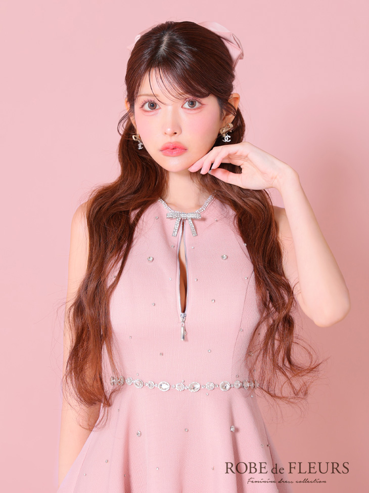 ROBE de FLEURS ローブドフルール リボンビジューバストカット