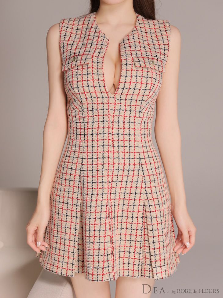 DEA. ディア バイ ローブドフルール 【XS～Lサイズあり】フロントボタンベルトスリットセットアップロングキャバドレス de4323-c