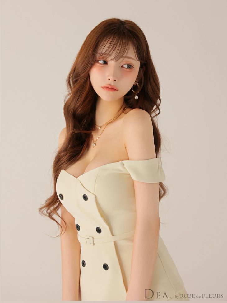 ROBE de FLEURS ローブドフルール 【XSサイズあり】肩リボンキャミツーピースフレアミニキャバドレス fm3267