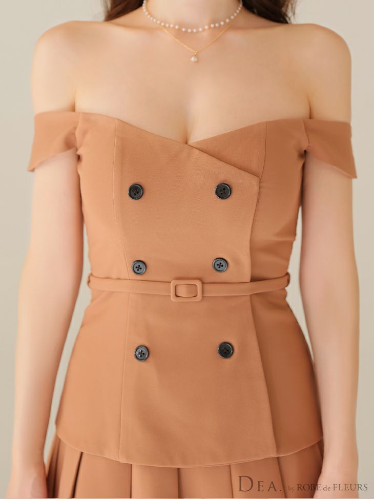 ROBE de FLEURS ローブドフルール 【XSサイズあり】肩リボンキャミツーピースフレアミニキャバドレス fm3267