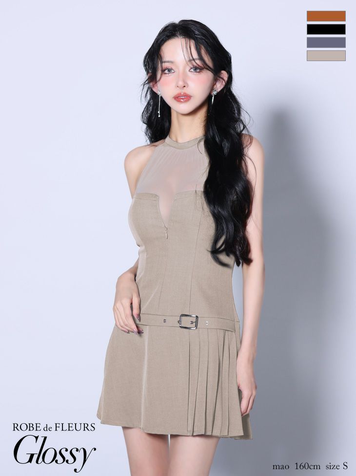 ROBE de FLEURS ローブドフルール【XSサイズあり】ティアードスカートツーピースフレアミニキャバドレス fm4116-c