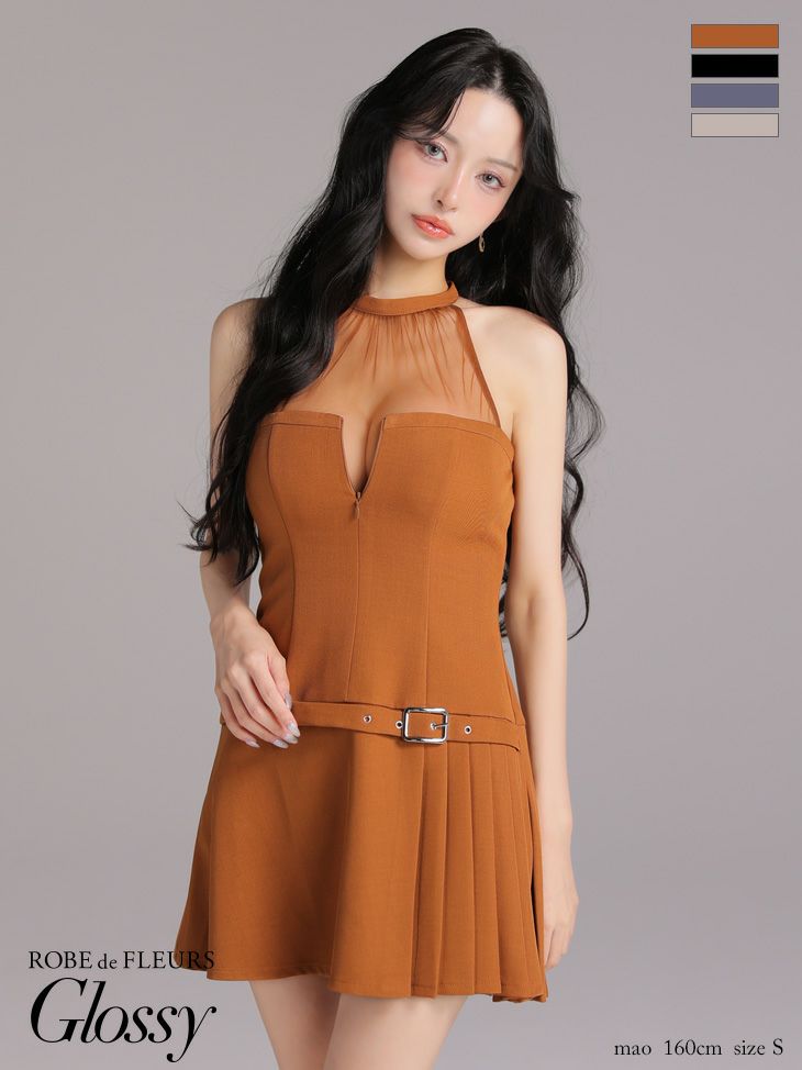 ROBE de FLEURS ローブドフルール【XSサイズあり】ティアードスカートツーピースフレアミニキャバドレス fm4116-c