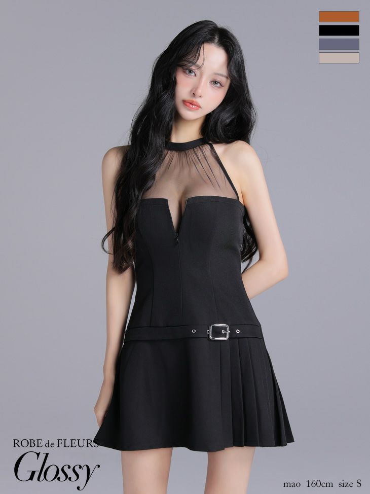 ROBE de FLEURS ローブドフルール【XSサイズあり】ティアードスカートツーピースフレアミニキャバドレス fm4116-c