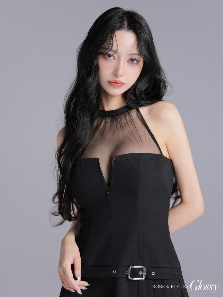 ROBE de FLEURS ローブドフルール【XSサイズあり】ティアードスカートツーピースフレアミニキャバドレス fm4116-c