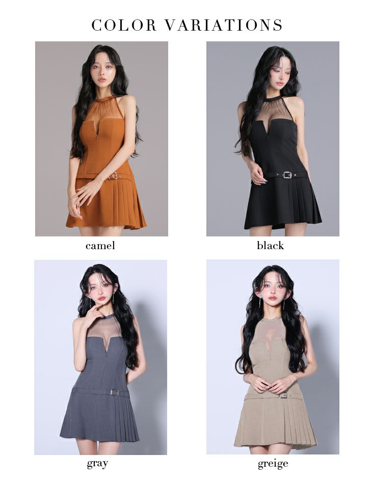 Glossy ローブドフルールグロッシー 【XSサイズあり】肩リボンバストジップフレアミニキャバドレス gl4612-c