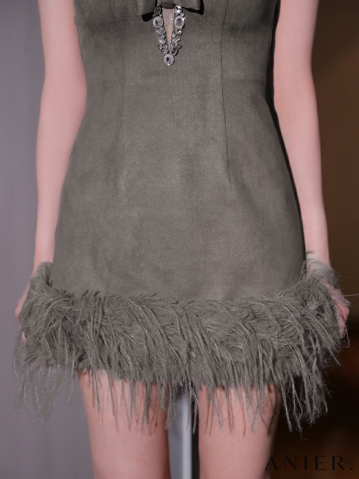 ROBE de FLEURS anier.ROBE ローブドフルール アニエルローブ  【XSサイズあり】 Tweed off-the-shoulder waist-cut bunny halloween dress ツイードオフショルウエストカットバニーミニドレス fm-anier4054-c