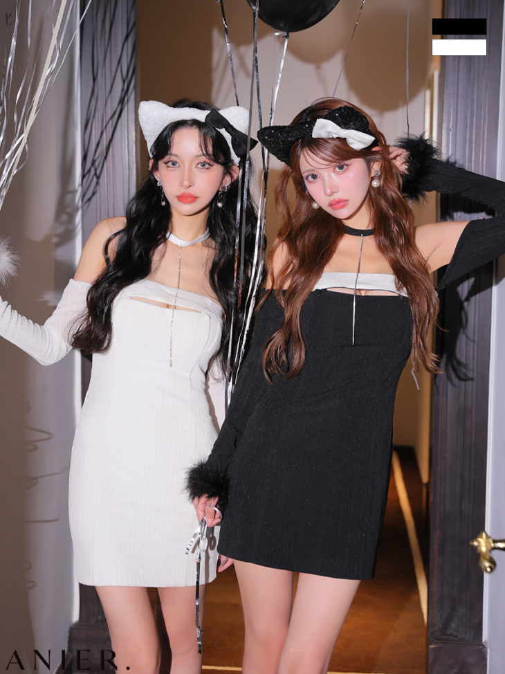 ROBE de FLEURS ビジューベルベットフレアミニキャバドレス ROBE de FLEURS ローブドフルール レッド ビジューデザイン