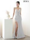 IRMA イルマ バストクロスタックライン/刺繍総レース/シアー切替/スリット入り/タイト ロングドレス ir51923-c