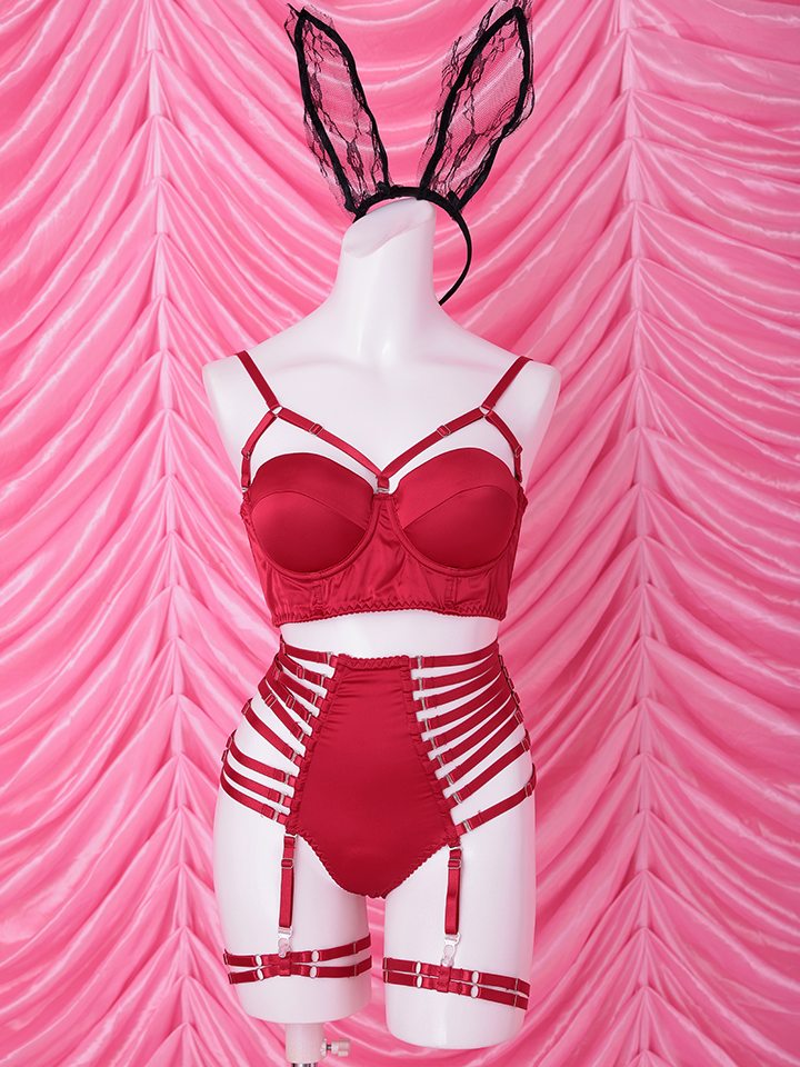 【4点セット】Sideline sexy lingerie bunny サイドラインセクシーランジェリーバニー レッド vcsbn-25075-2