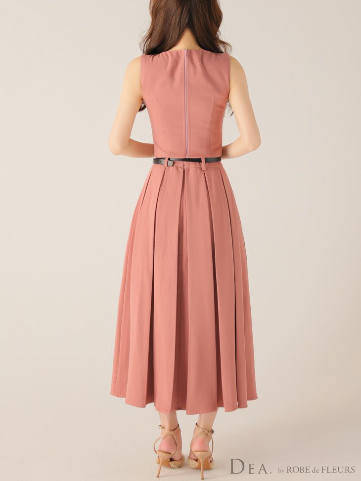 DEA. ディア バイ ローブドフルール 【XS～Lサイズあり】フロントボタンベルトスリットセットアップロングキャバドレス de4323