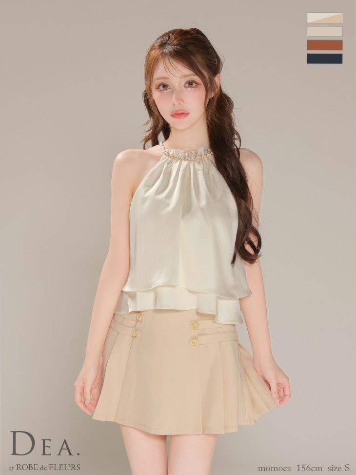 DEA. ディア バイ ローブドフルール 【XSサイズあり】シフォンレイヤードフリルセットアップフレアフレアミニキャバドレス de4216