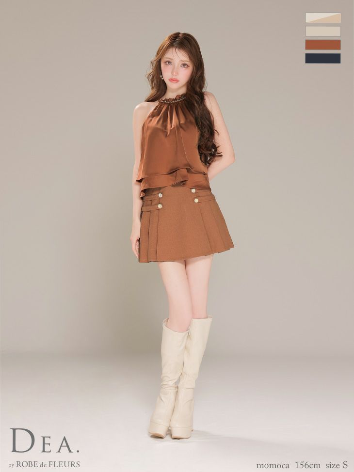 DEA. ディア バイ ローブドフルール 【XSサイズあり】シフォンレイヤードフリルセットアップフレアフレアミニキャバドレス de4216