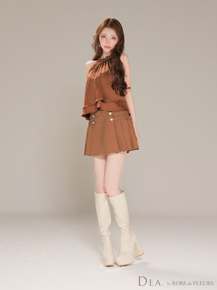 DEA. ディア バイ ローブドフルール 【XSサイズあり】シフォンレイヤードフリルセットアップフレアフレアミニキャバドレス de4216
