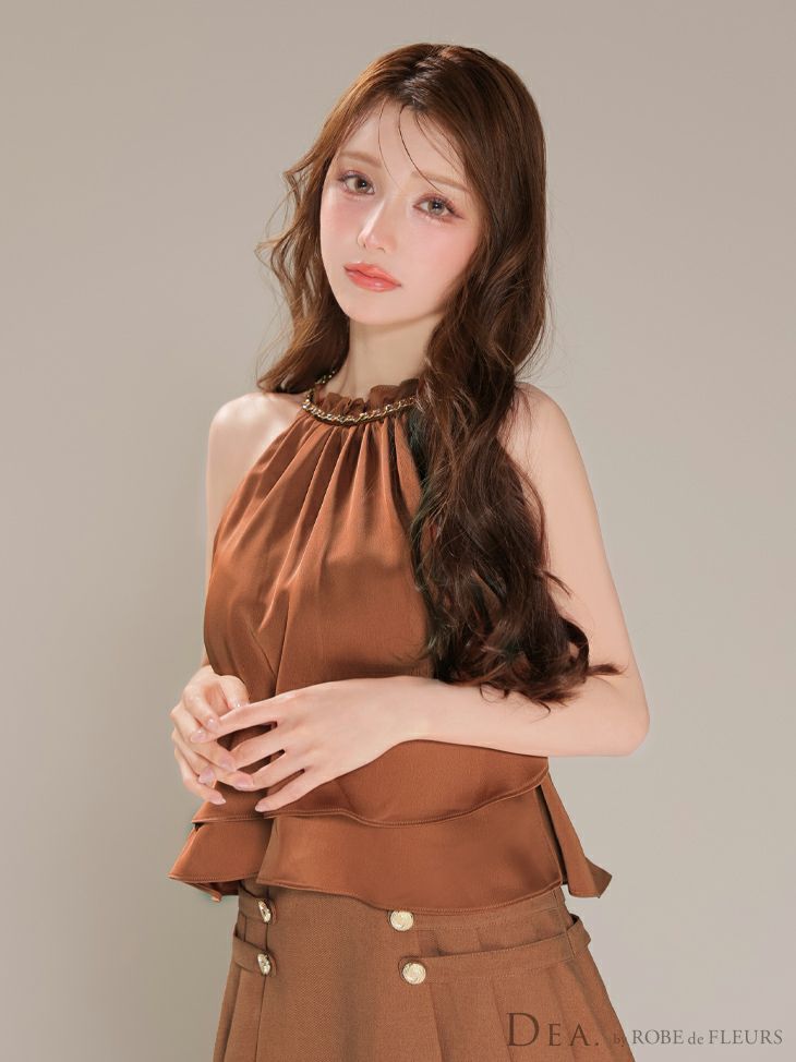 DEA. ディア バイ ローブドフルール 【XSサイズあり】シフォンレイヤードフリルセットアップフレアフレアミニキャバドレス de4216