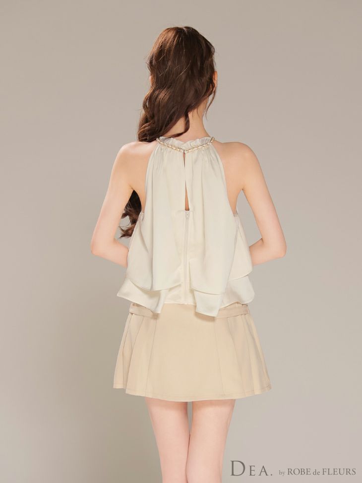 DEA. ディア バイ ローブドフルール 【XSサイズあり】シフォンレイヤードフリルセットアップフレアフレアミニキャバドレス de4216