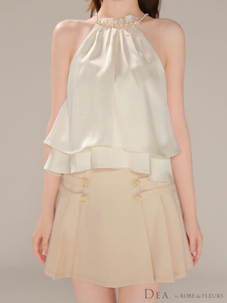 DEA. ディア バイ ローブドフルール 【XSサイズあり】シフォンレイヤードフリルセットアップフレアフレアミニキャバドレス de4216