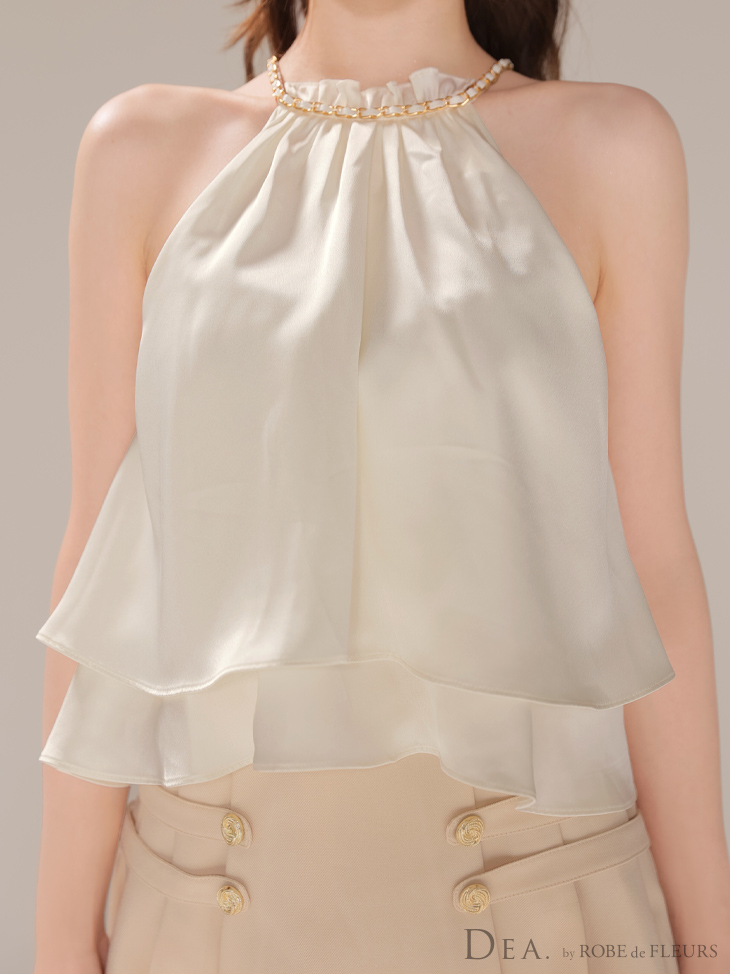 DEA. ディア バイ ローブドフルール 【XSサイズあり】シフォンレイヤードフリルセットアップフレアフレアミニキャバドレス de4216